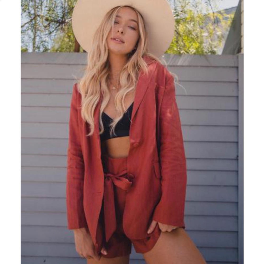 Two Piece Blazer Short Set